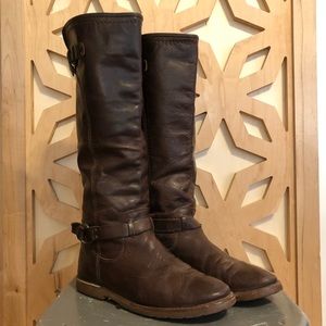 Frye tall harness boots sz 8 brown leather